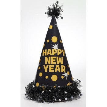 New Year's Black Cone Hat