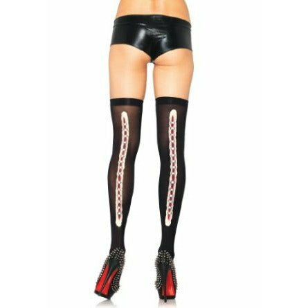 Opaque Thigh High with Latex Wound