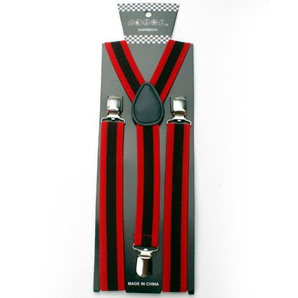 Punk Fashion Suspenders Red/Black
