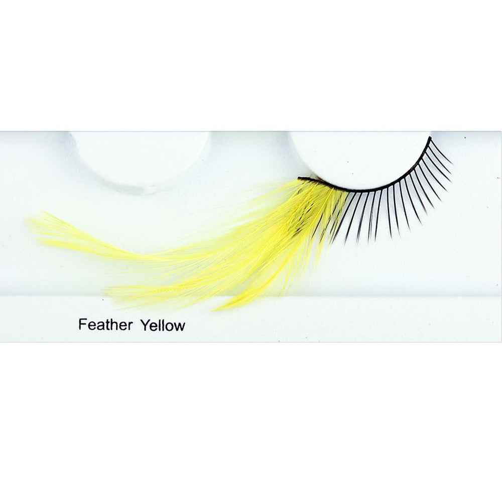 Glamour Eyez Yellow Feather Eyelashes