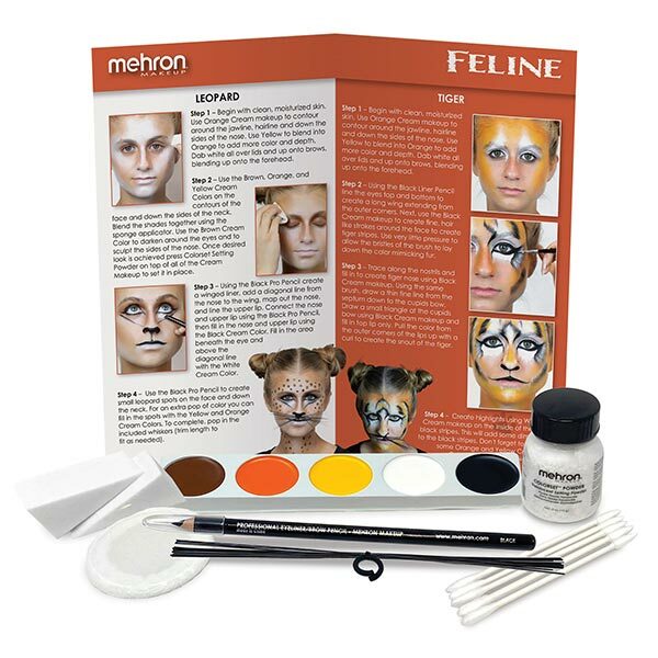 Mehron Feline Character Makeup Kit Contents