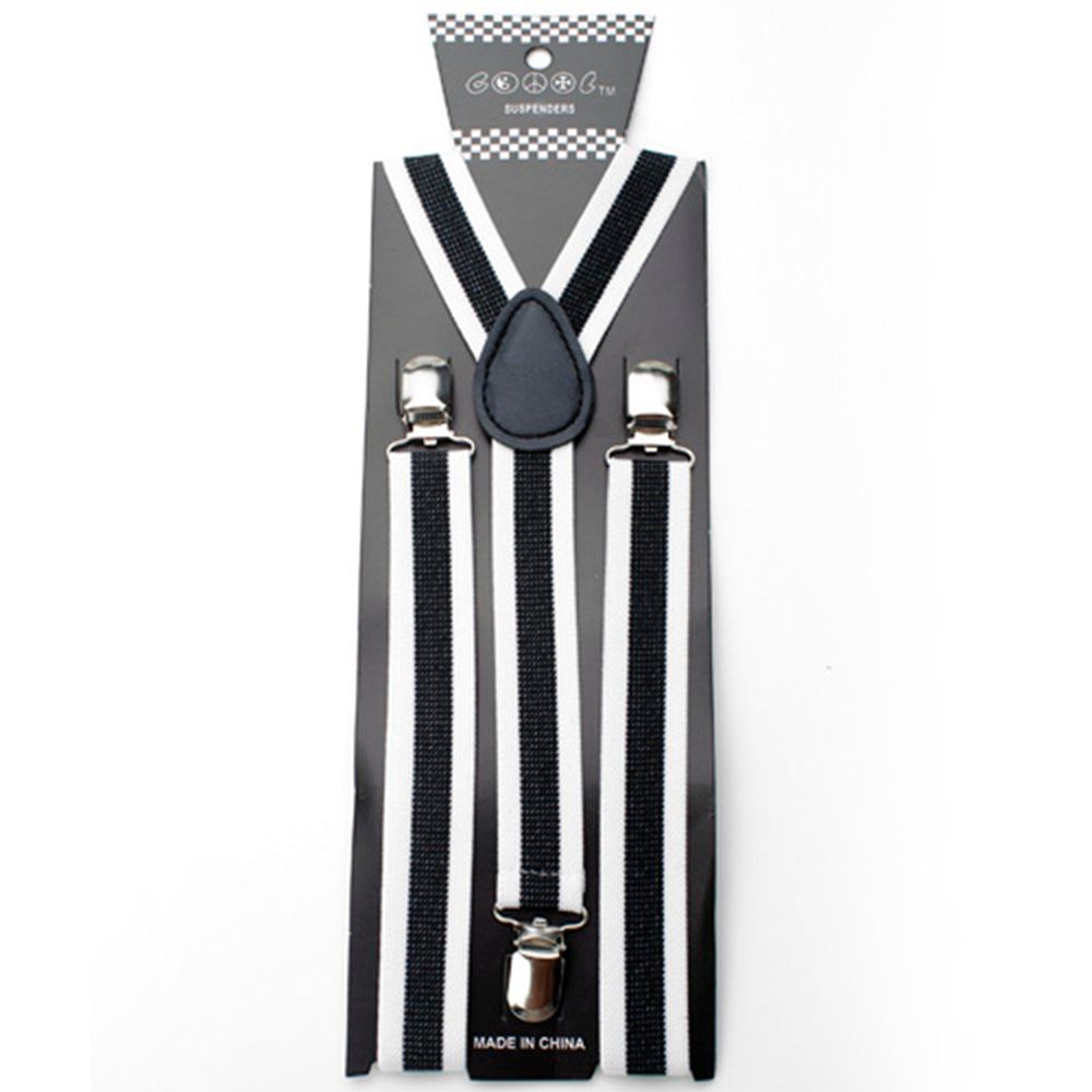 Punk Fashion Suspenders White/Black