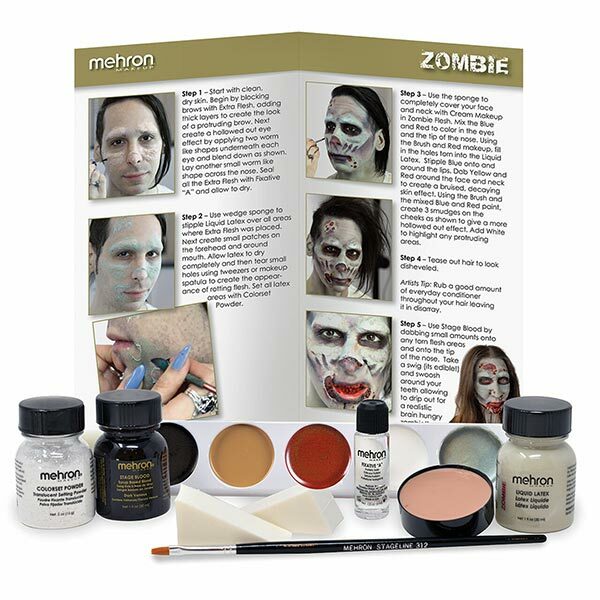 Mehron Zombie Character Makeup Kit Contents