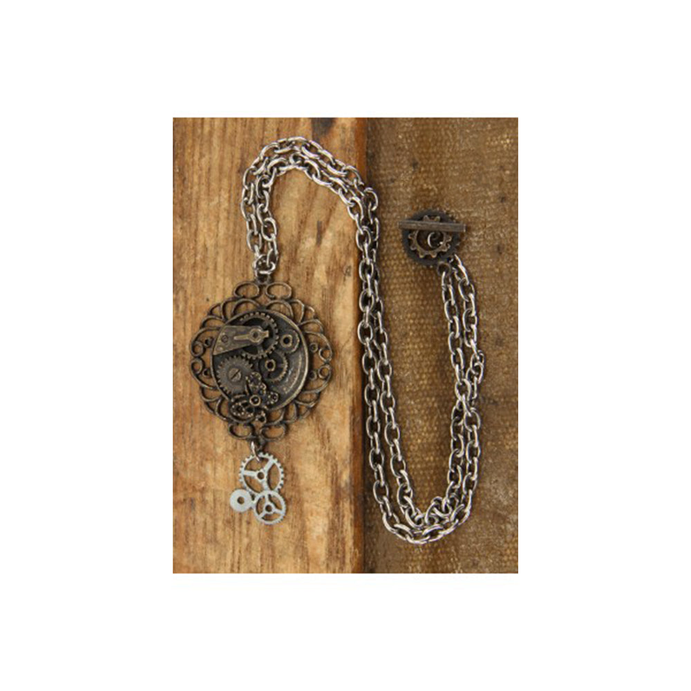 Elope Steampunk Butterfly Gear Necklace