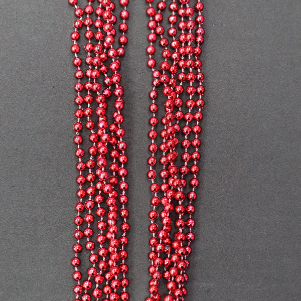 Forum Novelties Metallic Party Beads Color Red