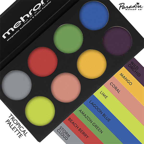 Mehron Paradise Makeup AQ 8 Color Palette Color Tropical Map